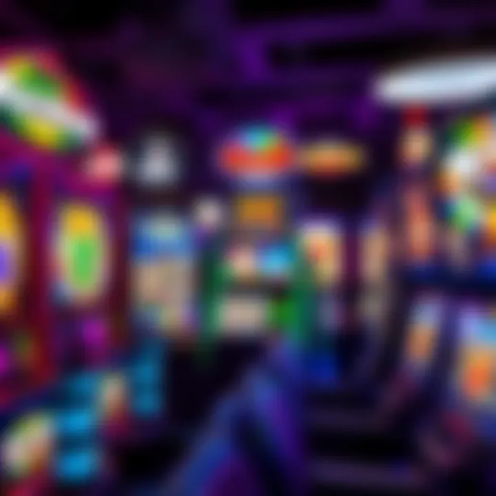 Colorful online casino slot machines with various themes and vibrant graphics