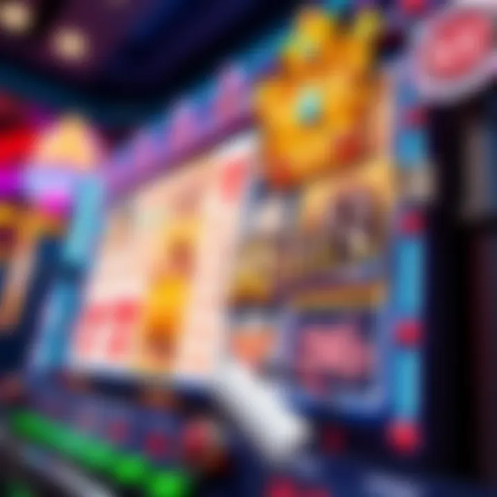 Slot game interface showing bonus features and gameplay mechanics