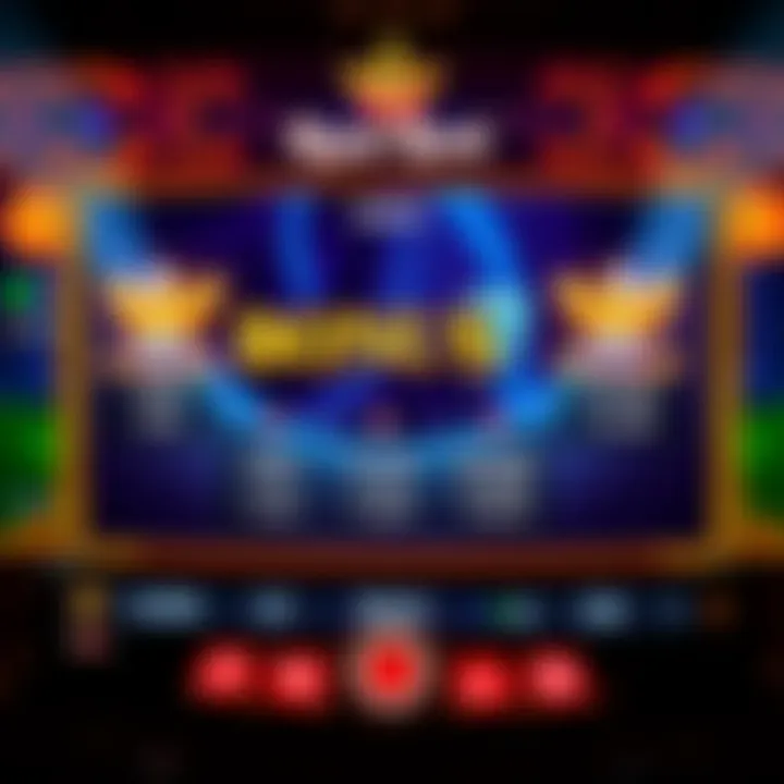 Game interface showing bonus features and payout options for Royal Reels