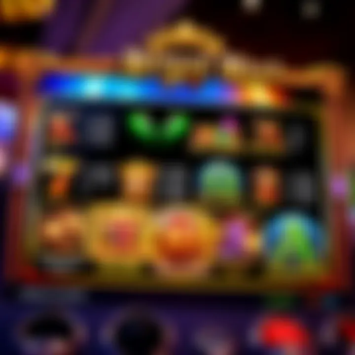 Illustration of various bonus features and payout options in an online slot game interface