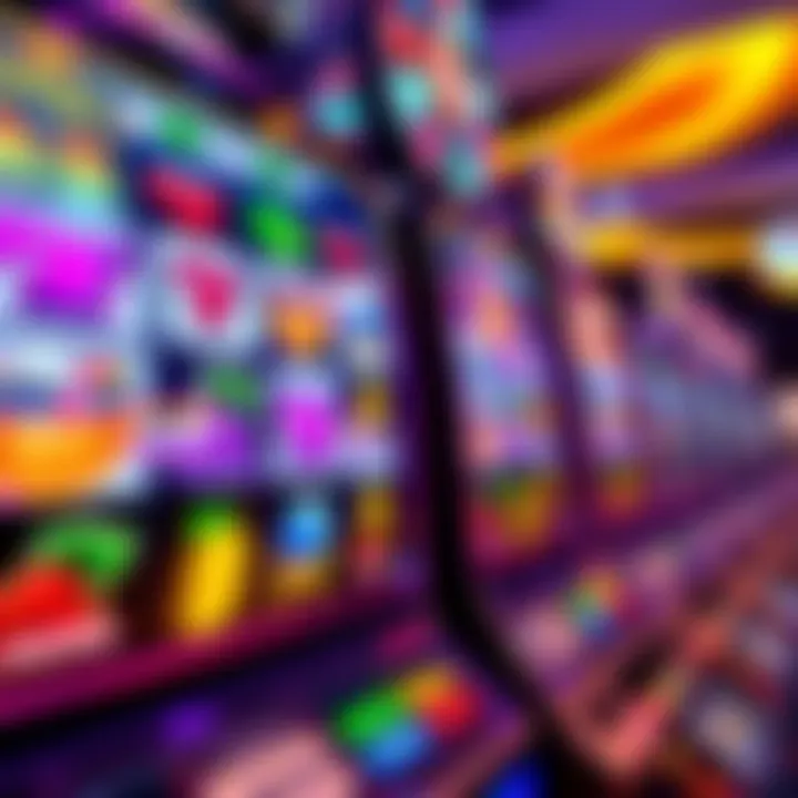 Exciting Royal Reels Casino Gameplay with Dynamic Slot Reels Colorful casino slot machine reels spinning with bright symbols and vibrant lights