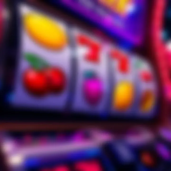 Classic fruit symbols such as cherries and lemons on a vibrant slot machine reel