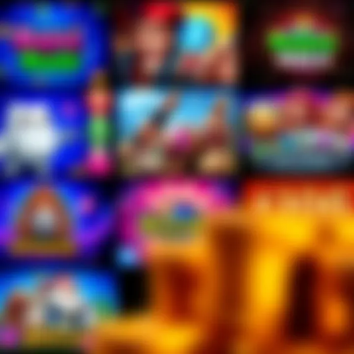 Display of various slot games available on Royal Reels highlighting game variety and engaging graphics