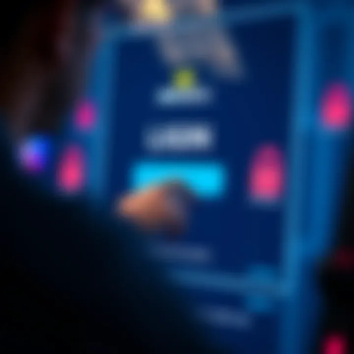 User entering credentials on a digital login interface with security icons