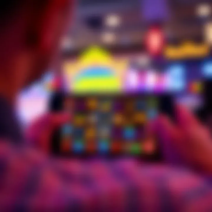 Mobile device presenting smooth gameplay experience with vibrant graphics of the Royal Reels slot app