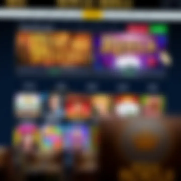 Online casino platform interface showing various slot games and user options