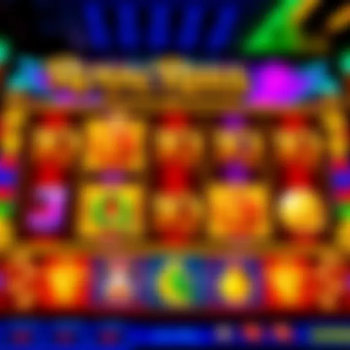 Colorful online slot game screen with reels featuring royal-themed symbols and bonus icons