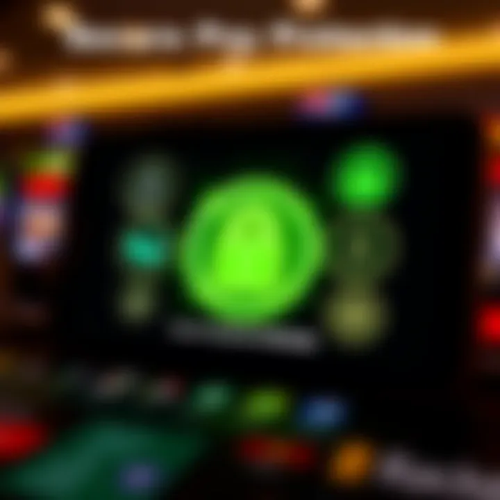 Illustration of secure payment options and encryption symbols representing safe transactions in the Rocket Casino app