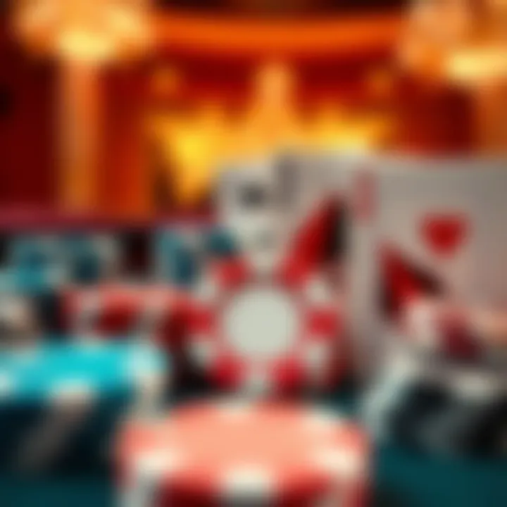 Bright and colorful depiction of casino chips and cards representing various bonus types available at SkyCrown Casino
