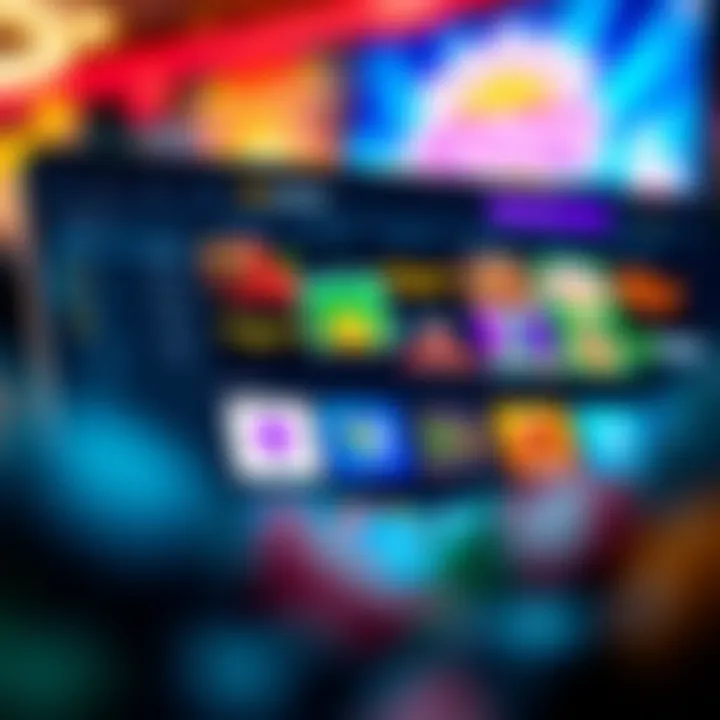 Variety of casino games displayed on a digital device with payment method icons