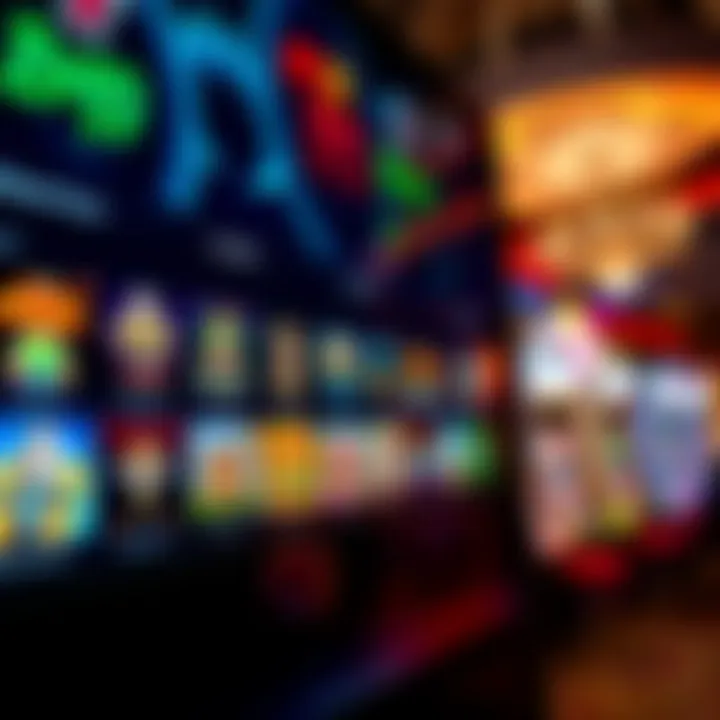 Colorful casino game icons displayed on a digital screen