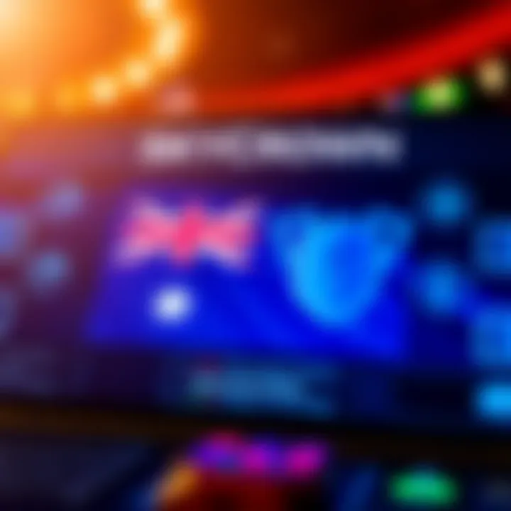 Secure online casino platform with Australian flag and digital security icons