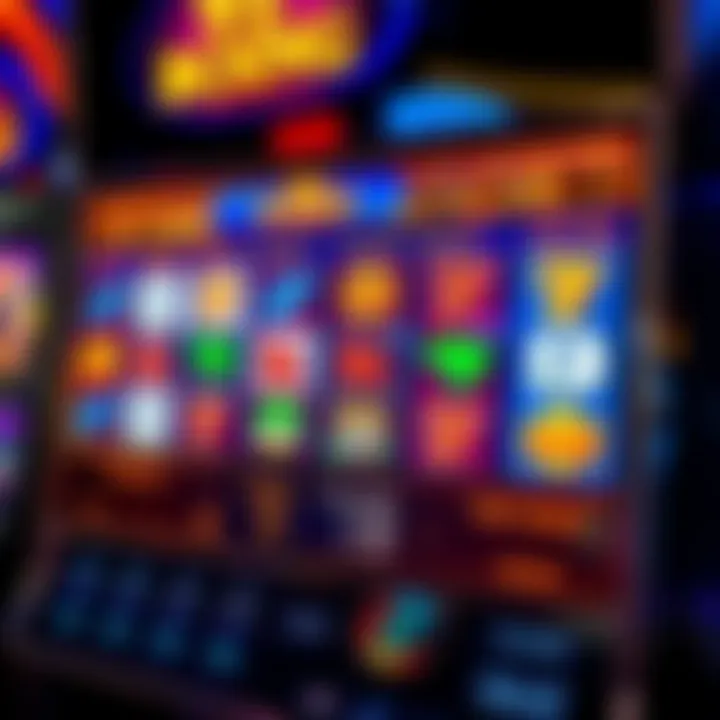 Colorful slot machine reels showing various symbols and jackpot notifications