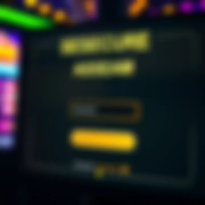 Secure login screen with password field for online gaming platform