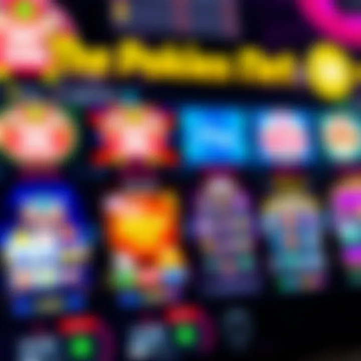 Colorful online pokies interface displaying various slot games