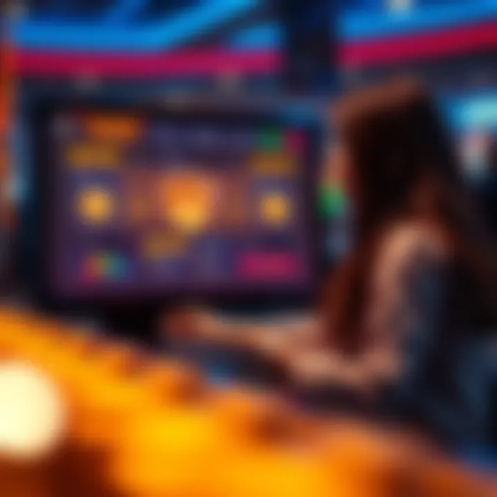 Illustration of a player engaging with a digital VIP rewards dashboard