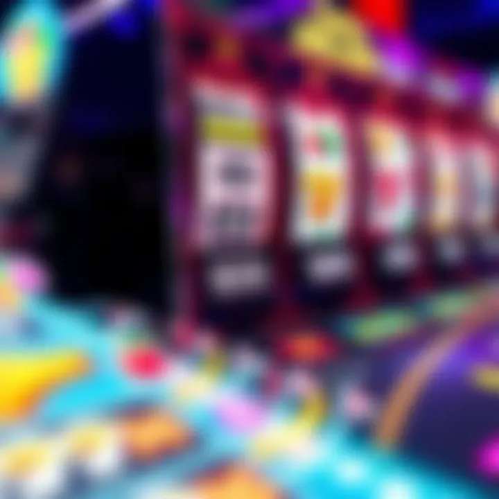 Colorful online pokies interface displaying reels and winning paylines