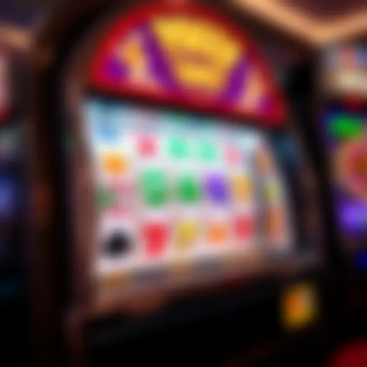 Poker Machine Display Highlighting Reels and Symbols Close-up of a poker machine display showing reels with various symbols