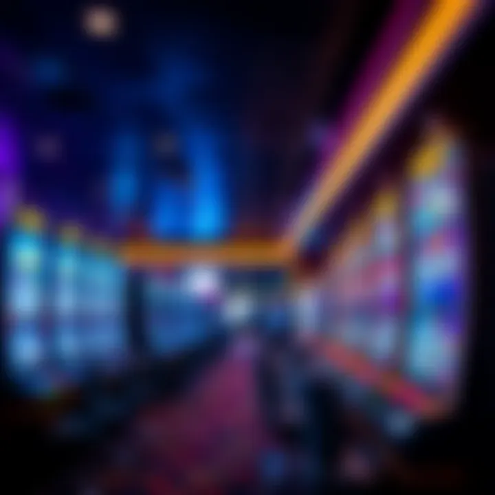 Australian casino floor featuring rows of modern pokies terminals under ambient lighting