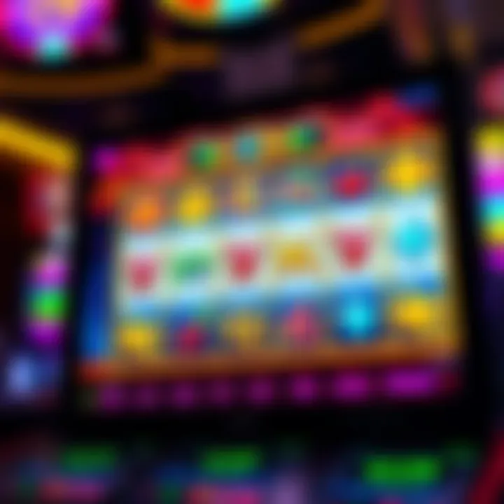 Colorful online slot game interface with reels and symbols