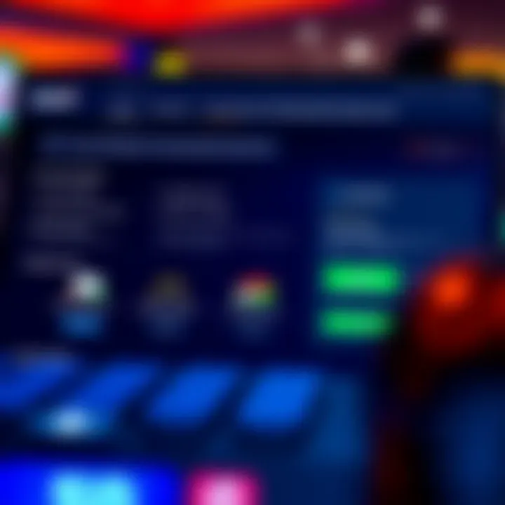 User dashboard showing account settings and responsible gaming features