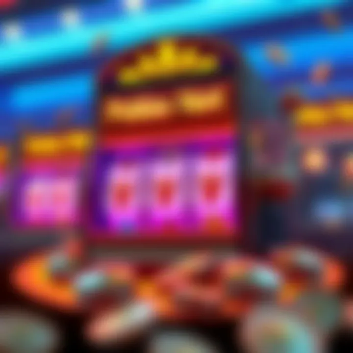 Digital illustration showing a glowing slot machine with coins and bonus symbols representing no deposit bonuses