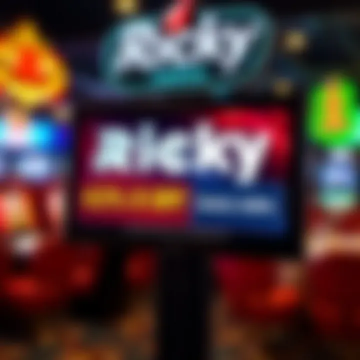 Ricky Casino logo with bonus code offer highlighted on a digital screen