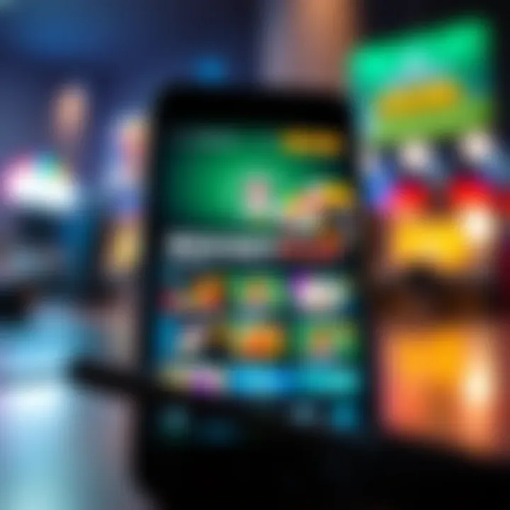 User interface showing RocketPlay app features on a mobile device