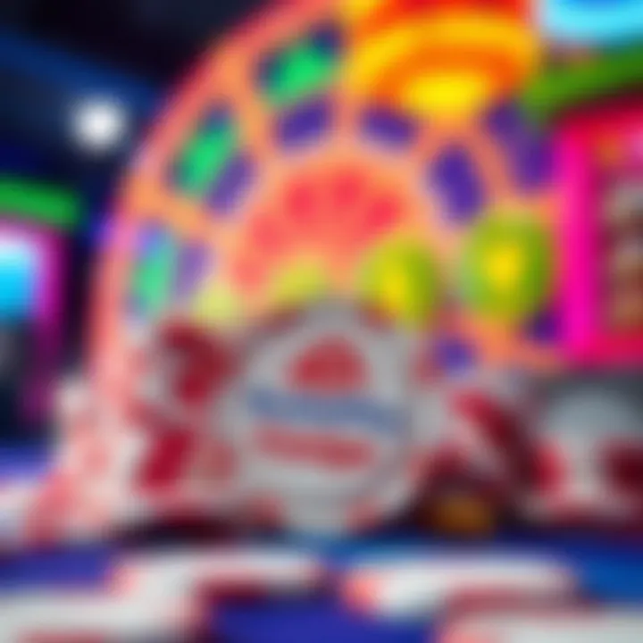 Digital chips representing RocketPlay Casino free credits on a vibrant gaming background