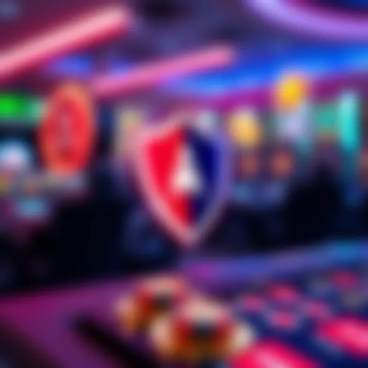 Safe Online Gaming and Bonus Redemption on RocketPlay Graphic depicting a secure online gaming environment with shield icons and bonus symbols