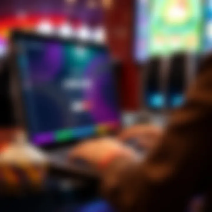 User logging into a secure online gaming platform on a laptop